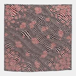 Bottega Veneta Black Print Silk Scarf