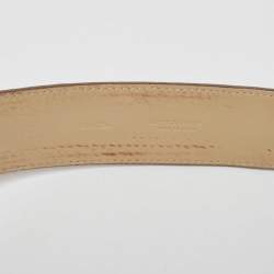 Pre Owned Bottega Veneta Brown Intrecciato Leather Buckle Belt 80 CM
