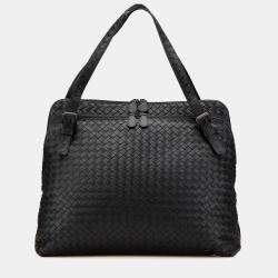 Bottega Veneta Black Nappa Intrecciato Business Bag