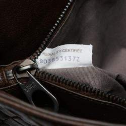 Pre Owned Bottega Veneta Brown Nappa Intrecciato Club Fume Briefcase