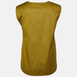 Pre Owned Bottega Veneta Green Cotton Sleeveless Top S