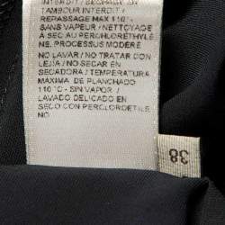 Pre Owned Bottega Veneta Black Printed & Textured Crepe Gown S