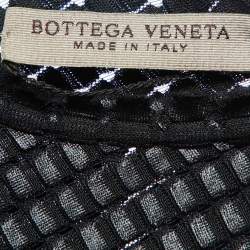 Pre Owned Bottega Veneta Black Printed & Textured Crepe Gown S