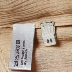 Pre Owned Bottega Veneta Beige Silk Crepe Full Sleeves Top M