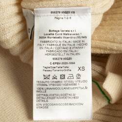 Bottega Veneta Cream Knit Tight Fit Polo T-Shirt XS