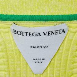 Pre Owned فستان بوتيغا فينيتا حياكة بقاعدة متداخلة أصفر متوسط الطول مقاس كبير جدًا