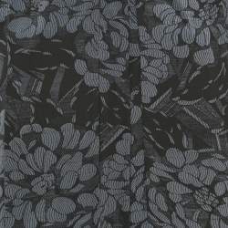 Bottega Veneta Blue/Black Printed Silk Tie-Up Collar Shirt M