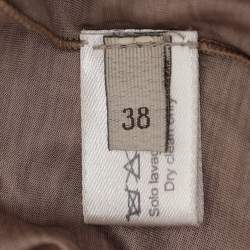 Bottega Veneta Taupe Polyester Maxi Dress S