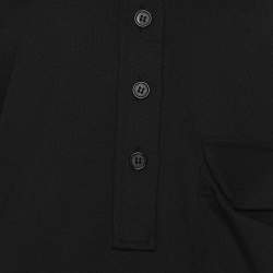 Bottega Veneta Black Viscose Blend Long Sleeve Polo Shirt S