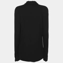 Bottega Veneta Black Viscose Blend Long Sleeve Polo Shirt S