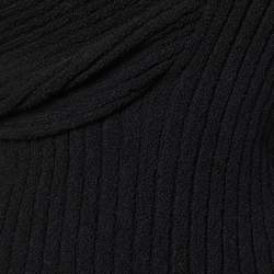Bottega Veneta Black Rib Knit Cotton Full Sleeve Sweater M