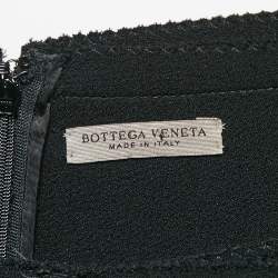 Bottega Veneta Black Crepe Gathered Short Dress S