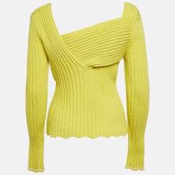 Bottega Veneta Green Rib Knit Drape Style Jumper M