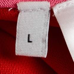 Bottega Veneta Pink/Red Jersey Raw-Edge Detail Kaftan Dress L