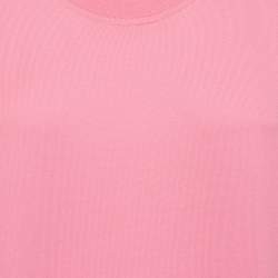 Bottega Veneta Pink/Red Jersey Raw-Edge Detail Kaftan Dress L