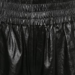 Bottega Veneta Black Leather High Waist Shorts XS