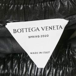 Bottega Veneta Black Leather High Waist Shorts XS