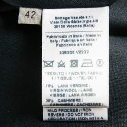 Bottega Veneta Black Wool & Patterned Knit Sleeveless Midi Dress M