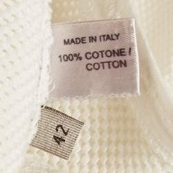 Bottega Veneta Off-White Perforated Cotton Single Breasted Blazer M