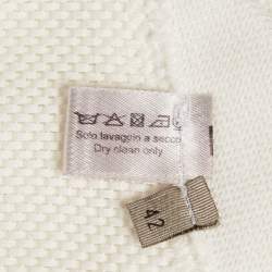 Bottega Veneta Off-White Perforated Cotton Single Breasted Blazer M