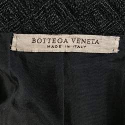 Bottega Veneta Black Jacquard Wool Blend Double Breasted Coat S