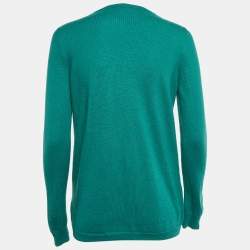 Bottega Veneta Green Cashmere and Silk Layered Cardigan S