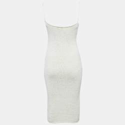 Bottega Veneta Off White Rib Knit Strappy Short Dress XS