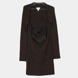 Bottega Veneta Brown Rib Knit Dress Size 42