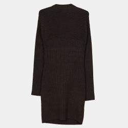 Bottega Veneta Brown Rib Knit Dress Size 42