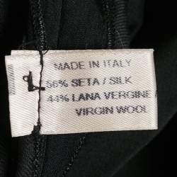 Bottega Veneta Black Silk Blend V-Neck Short Dress S