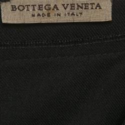 Bottega Veneta Black Silk Blend V-Neck Short Dress S