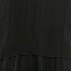 Bottega Veneta Black Silk Blend V-Neck Short Dress S