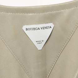 Bottega Veneta Grey Leather Button Front Sleeveless Short Dress S