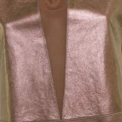 Bottega Veneta Brown Leather Round Neck Sleeveless Short Dress S