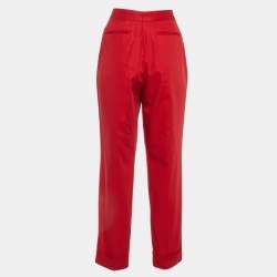 Bottega Veneta Red Cotton Pleated Pants M