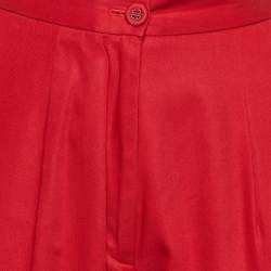 Bottega Veneta Red Cotton Pleated Pants M