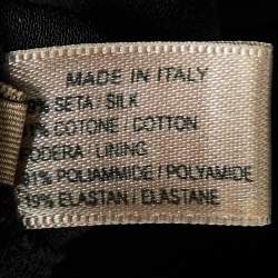 Bottega Veneta Black Silk & Cotton Draped Strapless Mini Dress M