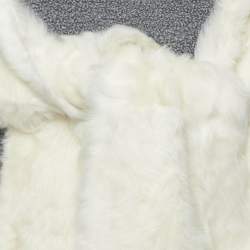 Bottega Veneta Grey Shearling One Shoulder Mini Dress S With Wool Fur Scarf