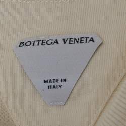 Bottega Veneta Off-White Cotton Knit Crew Neck Crop Top XXS