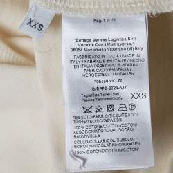 Bottega Veneta Off-White Cotton Knit Crew Neck Crop Top XXS