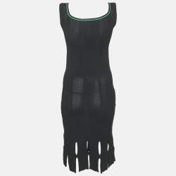 Bottega Veneta Black Knit Sleeveless Knee-Length Dress S