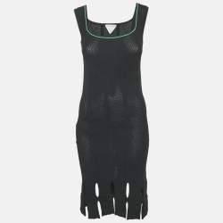 Bottega Veneta Black Knit Sleeveless Knee-Length Dress S