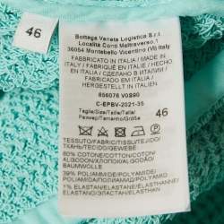 Bottega Veneta Mint Blue Patterned Cotton Blend Button Front Jacket L