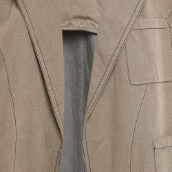 Pre Owned Bottega Veneta Grey Denim Open Front Jacket S