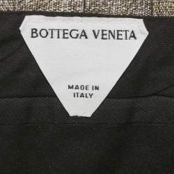 Pre Owned Bottega Veneta Grey Melage Silk Blend Pleated Mini Skirt