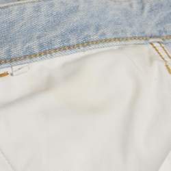 Pre Owned Bottega Veneta Blue Denim Pencil Skirt L Waist 33"