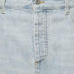 Pre Owned Bottega Veneta Blue Denim Pencil Skirt L Waist 33"