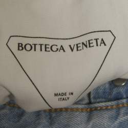 Pre Owned Bottega Veneta Blue Denim Pencil Skirt L Waist 33"