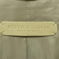 Pre Owned Bottega Veneta Green Leather Buttoned Jacket XL