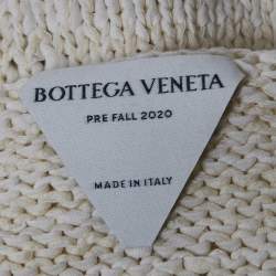 Pre Owned Bottega Veneta Cream Textured Knit Bralette & Midi Dress XS